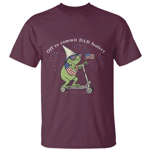 New Dad Frog 4th of July T Shirt Off to Commit Dad Foolery TS14 Maroon Print Your Wear