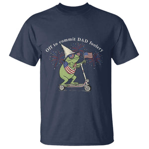 New Dad Frog 4th of July T Shirt Off to Commit Dad Foolery TS14 Navy Print Your Wear