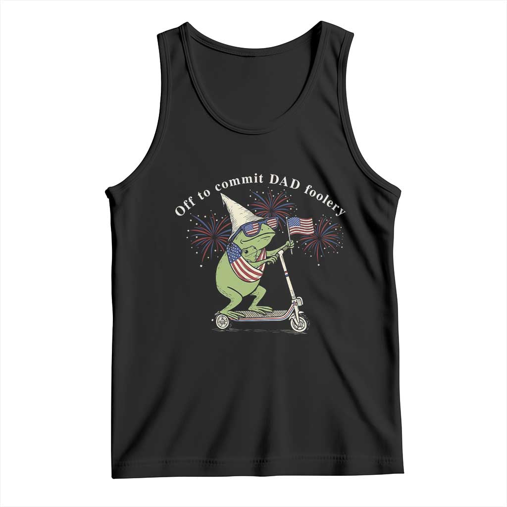 New Dad Frog 4th of July Tank Top Off to Commit Dad Foolery TS14 Black Print Your Wear