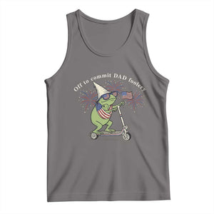 New Dad Frog 4th of July Tank Top Off to Commit Dad Foolery TS14 Deep Heather Print Your Wear
