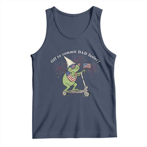 New Dad Frog 4th of July Tank Top Off to Commit Dad Foolery TS14 Navy Print Your Wear