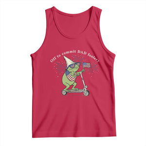 New Dad Frog 4th of July Tank Top Off to Commit Dad Foolery TS14 Red Print Your Wear