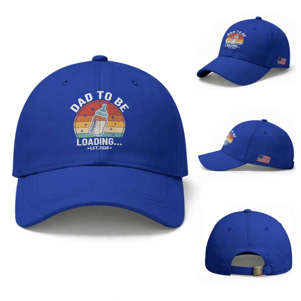 Dad to Be 2026 Baseball Cap Funny Pregnancy Announcement Gift TS14 Baseball Cap Universal Fit Royal Blue Print Your Wear