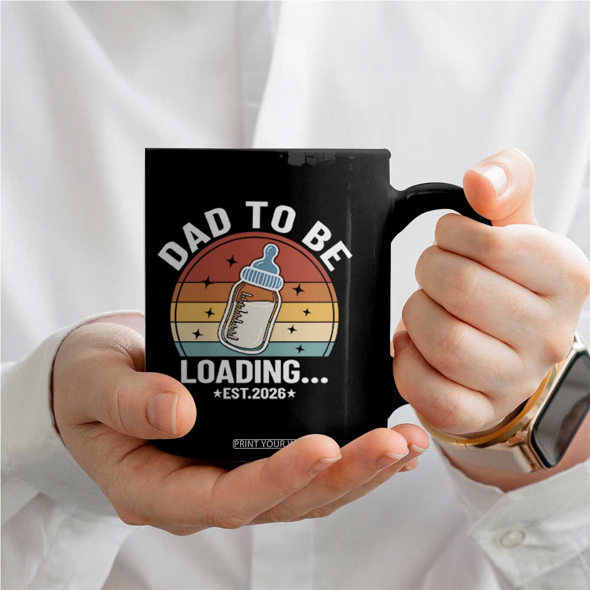 Dad to Be 2026 Coffee Mug Funny Pregnancy Announcement Gift TS14 Print Your Wear