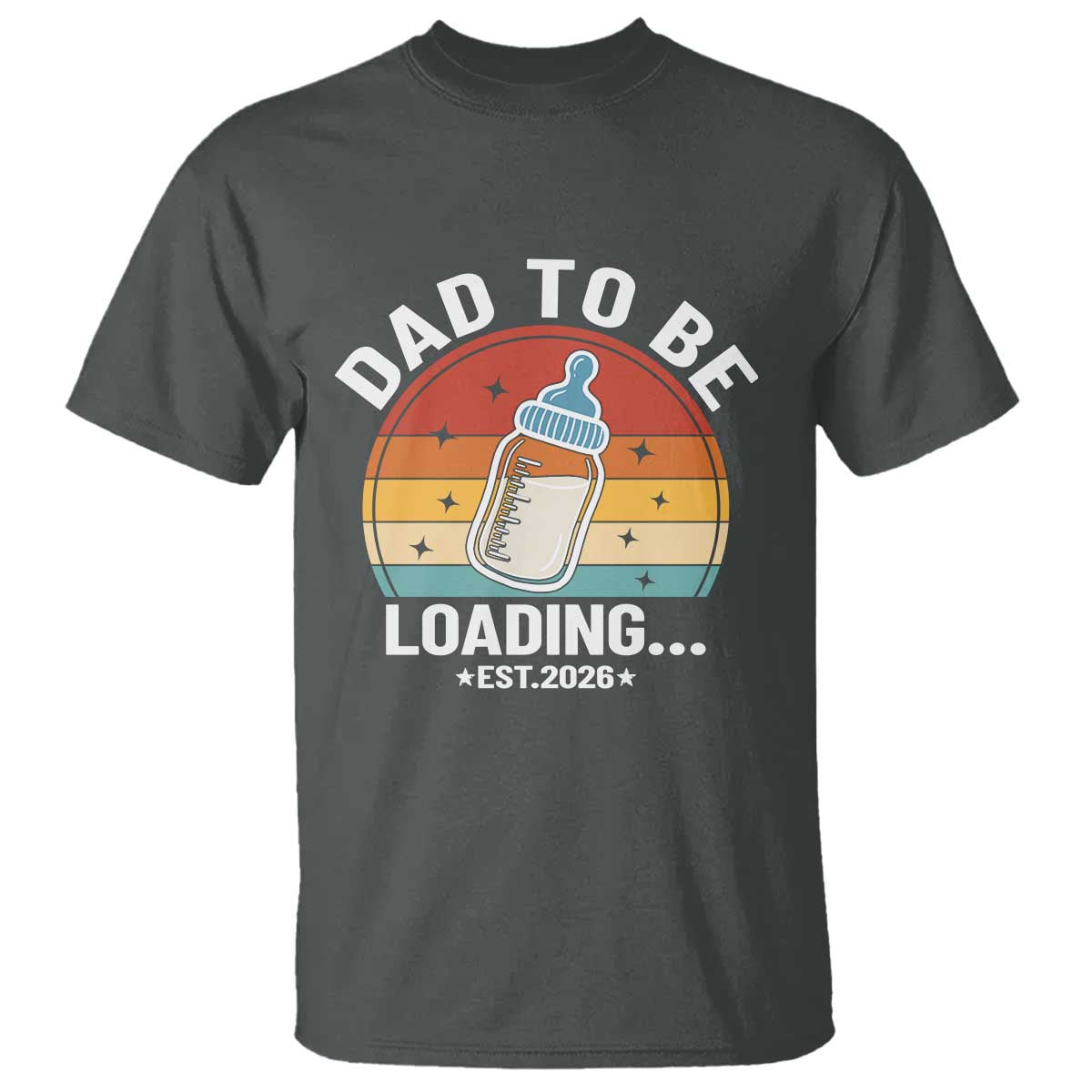 Dad to Be 2026 T Shirt Funny Pregnancy Announcement Gift TS14 Dark Heather Print Your Wear