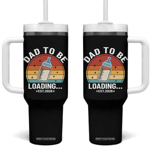 Dad to Be 2026 Tumbler With Handle Funny Pregnancy Announcement Gift TS14 One Size: 40 oz Black Print Your Wear