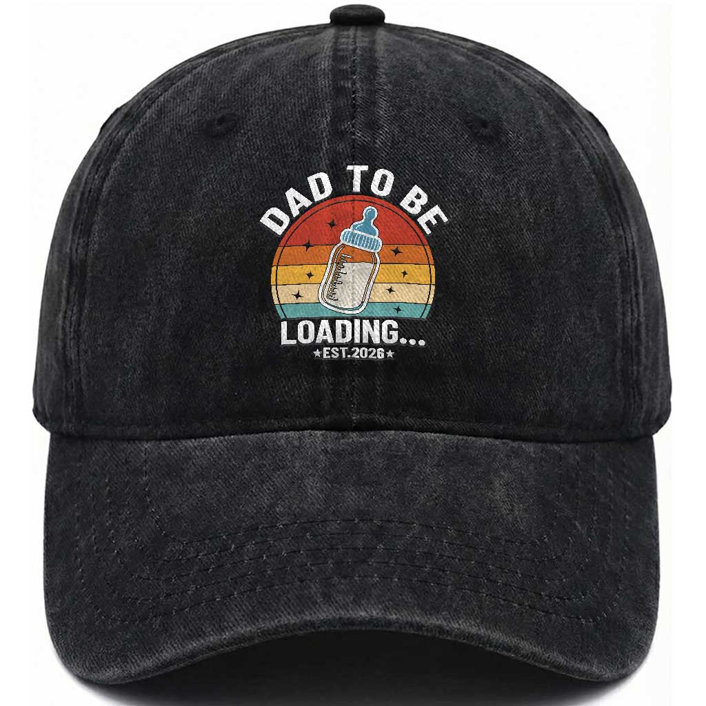 Dad to Be 2026 Washed Cotton Baseball Cap Funny Pregnancy Announcement Gift TS14 Print Your Wear