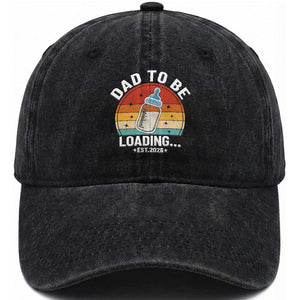 Dad to Be 2026 Washed Cotton Baseball Cap Funny Pregnancy Announcement Gift TS14 Print Your Wear