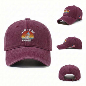 Dad to Be 2026 Washed Cotton Baseball Cap Funny Pregnancy Announcement Gift TS14 Washed Cap Universal Fit Burgundy Print Your Wear