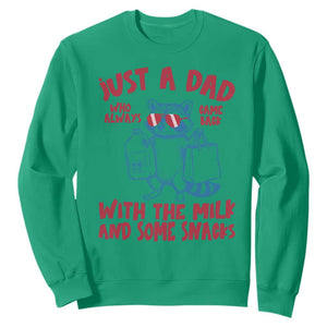Just Dad Who Always Came Back With The Milk Sweatshirt Funny Raccoon Dad TS14 Irish Green Print Your Wear