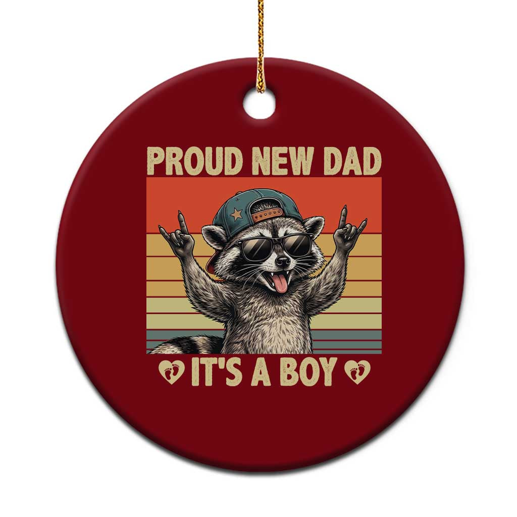Proud New Dad It's A Boy Ceramic Ornament Funny Raccoon Humor Father's Day TS14 1pc Red Print Your Wear