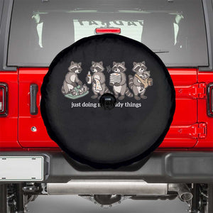 Funny Raccoon Dad Spare Tire Cover Just Doing My Daddy Things TS14 Black Print Your Wear