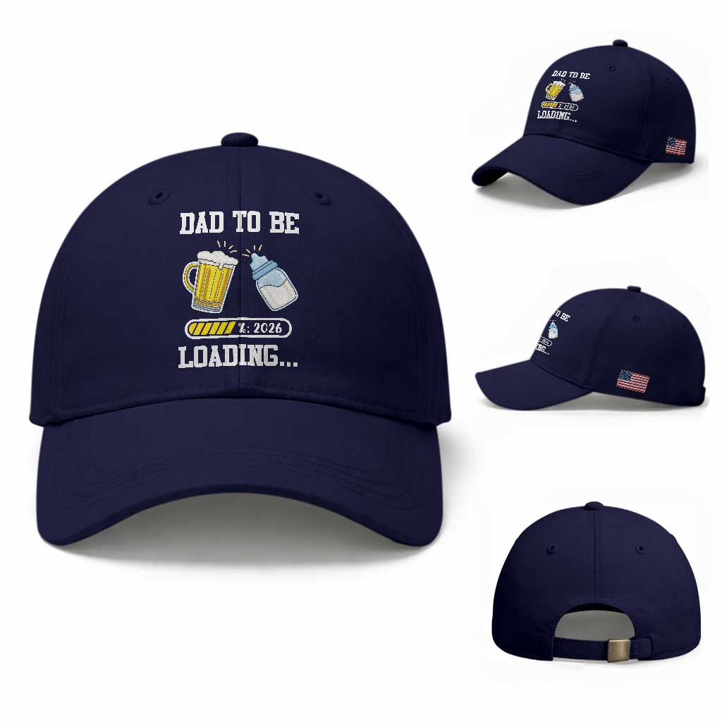 Dad to Be 2026 Baseball Cap Funny Pregnancy Reveal TS14 Baseball Cap Universal Fit Dark Blue Print Your Wear