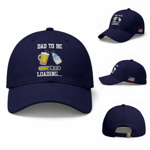 Dad to Be 2026 Baseball Cap Funny Pregnancy Reveal TS14 Baseball Cap Universal Fit Dark Blue Print Your Wear