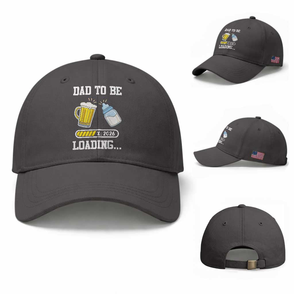 Dad to Be 2026 Baseball Cap Funny Pregnancy Reveal TS14 Baseball Cap Universal Fit Dark Gray Print Your Wear