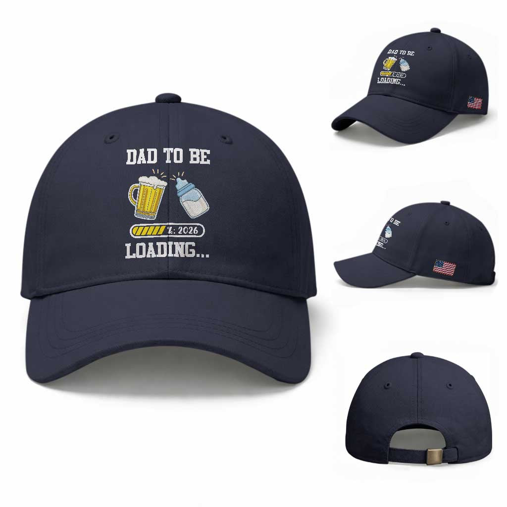Dad to Be 2026 Baseball Cap Funny Pregnancy Reveal TS14 Baseball Cap Universal Fit Navy Print Your Wear