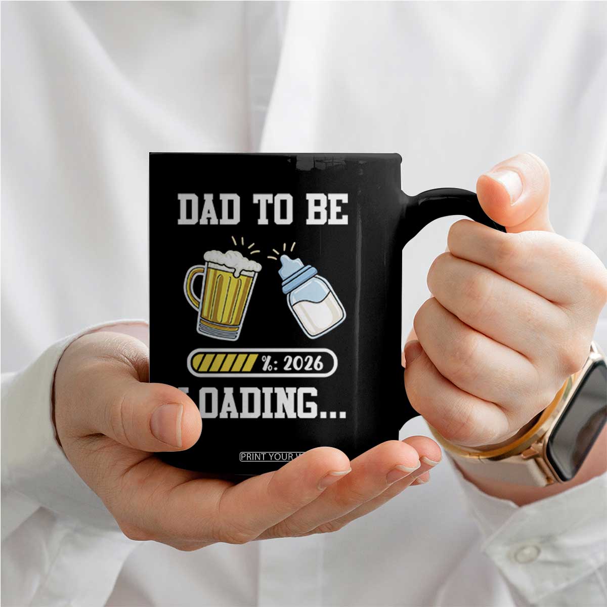 Dad to Be 2026 Coffee Mug Funny Pregnancy Reveal TS14 Print Your Wear