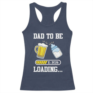 Dad to Be 2026 Racerback Tank Top Funny Pregnancy Reveal TS14 Navy Print Your Wear