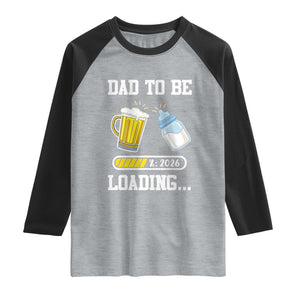 Dad to Be 2026 Raglan Shirt Funny Pregnancy Reveal TS14 Heather Gray Black Print Your Wear