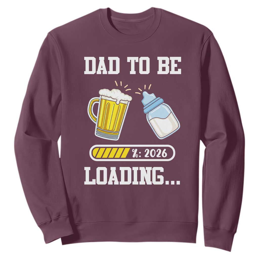 Dad to Be 2026 Sweatshirt Funny Pregnancy Reveal TS14 Maroon Print Your Wear