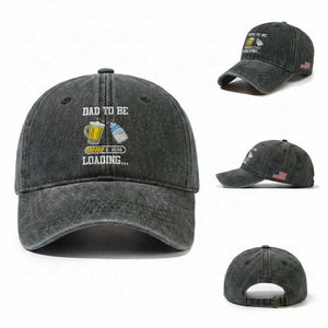 Dad to Be 2026 Washed Cotton Baseball Cap Funny Pregnancy Reveal TS14 Washed Cap Universal Fit Dark Green Print Your Wear