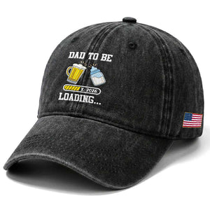 Dad to Be 2026 Washed Cotton Baseball Cap Funny Pregnancy Reveal TS14 Print Your Wear