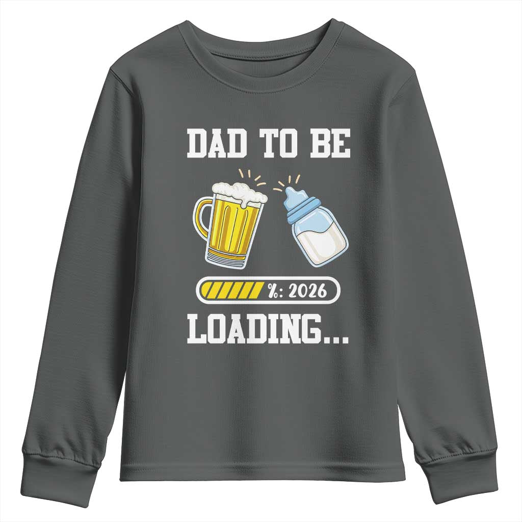 Dad to Be 2026 Youth Sweatshirt Funny Pregnancy Reveal TS14 Dark Heather Print Your Wear