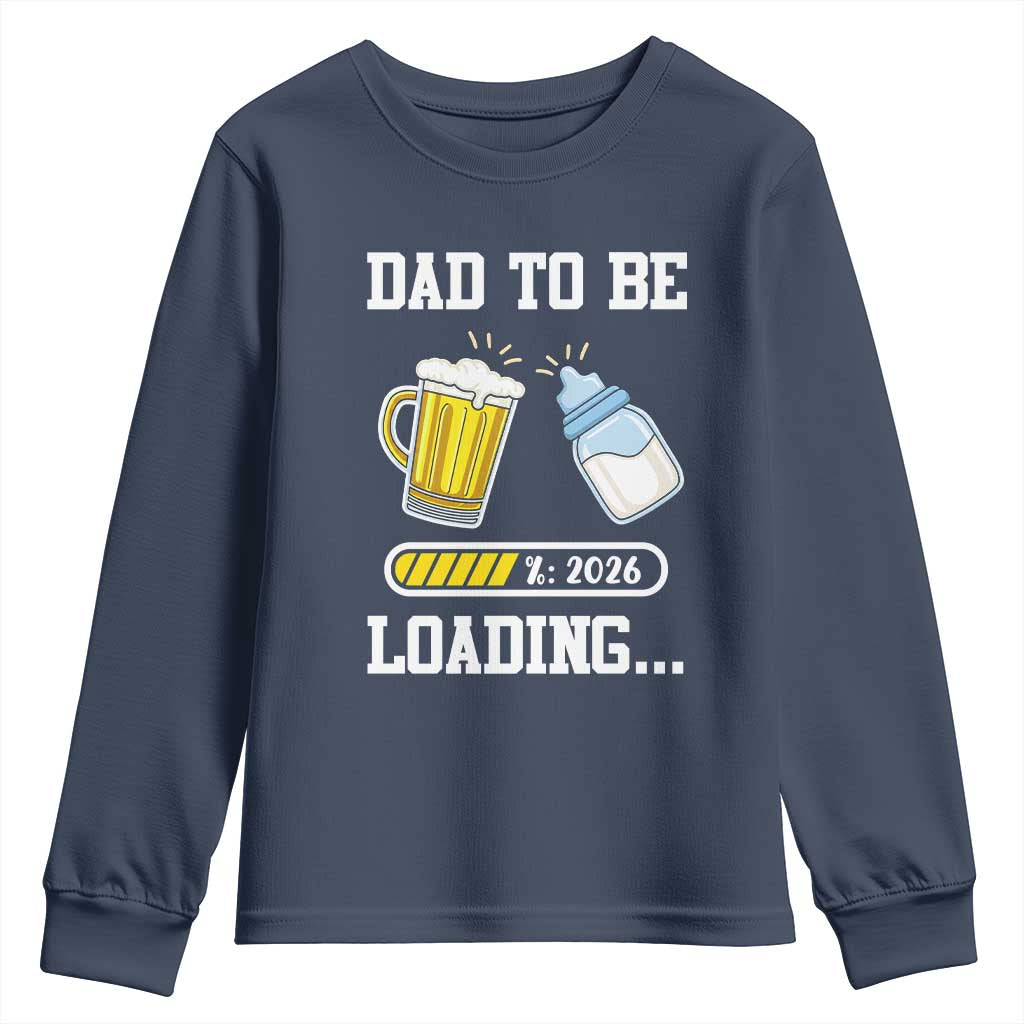 Dad to Be 2026 Youth Sweatshirt Funny Pregnancy Reveal TS14 Navy Print Your Wear