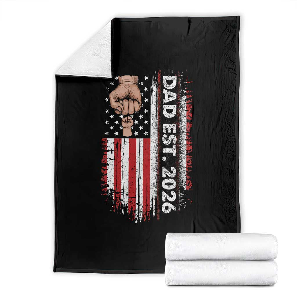 New Dad 2026 Throw Blanket Patriotic US American Flag Gifts Fathers Day TS14 Black Print Your Wear