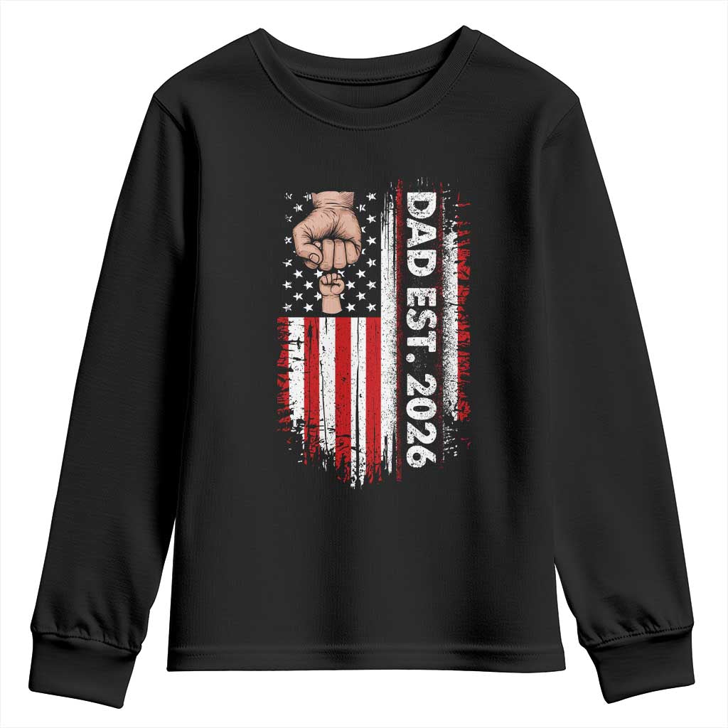 New Dad 2026 Youth Sweatshirt Patriotic US American Flag Gifts Fathers Day TS14 Black Print Your Wear