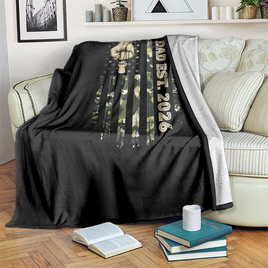 New Dad 2026 Throw Blanket Camo American Flag Military Dad Father's Day TS14 Print Your Wear