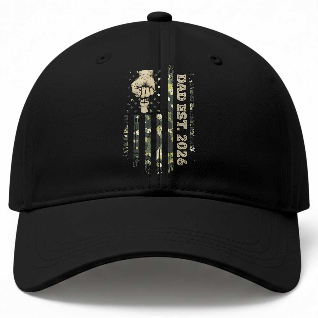 New Dad 2026 Baseball Cap Camo American Flag Military Dad Father's Day TS14 Print Your Wear