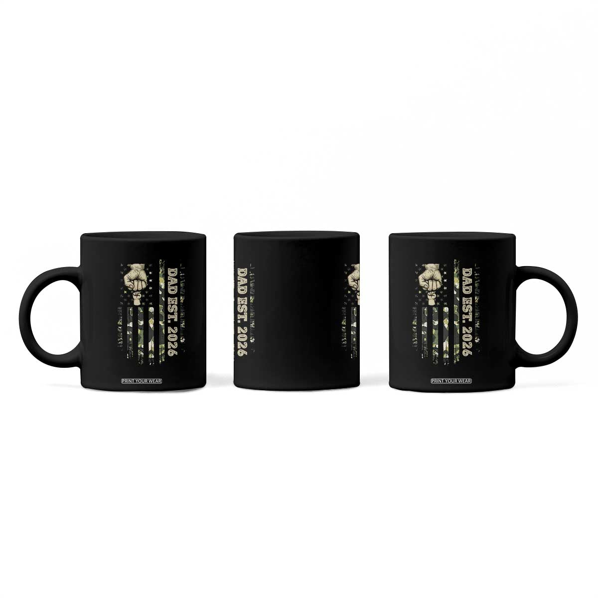 New Dad 2026 Coffee Mug Camo American Flag Military Dad Father's Day TS14 Print Your Wear