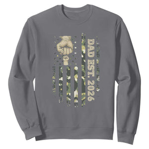 New Dad 2026 Sweatshirt Camo American Flag Military Dad Father's Day TS14 Charcoal Print Your Wear