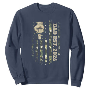 New Dad 2026 Sweatshirt Camo American Flag Military Dad Father's Day TS14 Navy Print Your Wear