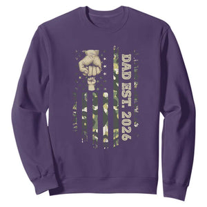 New Dad 2026 Sweatshirt Camo American Flag Military Dad Father's Day TS14 Purple Print Your Wear