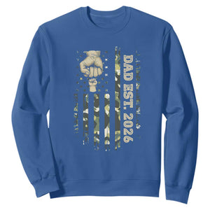 New Dad 2026 Sweatshirt Camo American Flag Military Dad Father's Day TS14 Royal Blue Print Your Wear