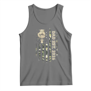 New Dad 2026 Tank Top Camo American Flag Military Dad Father's Day TS14 Black Heather Print Your Wear