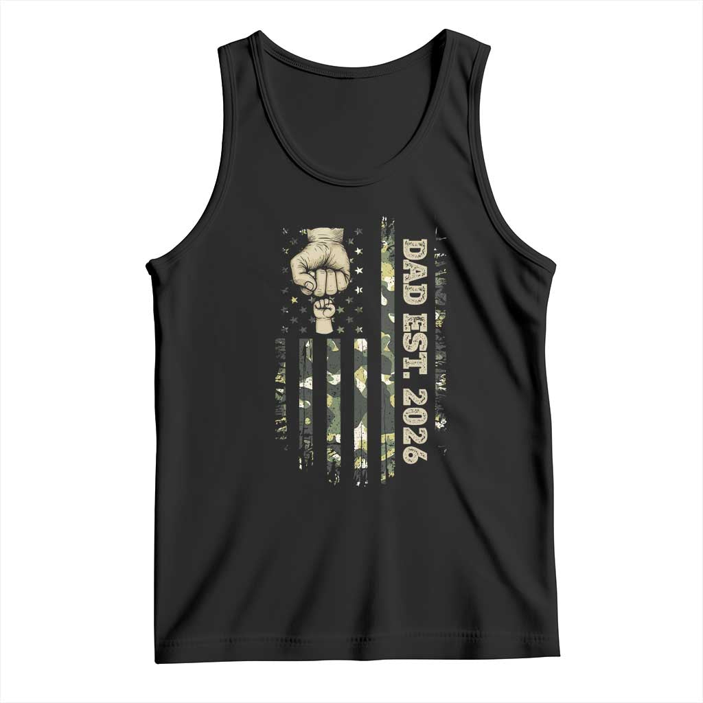 New Dad 2026 Tank Top Camo American Flag Military Dad Father's Day TS14 Black Print Your Wear