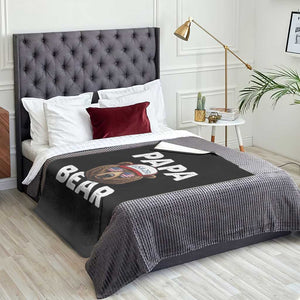 Papa Bear Father's Day Throw Blanket USA 250th Anniversary American Flag July 4th TS14 Print Your Wear