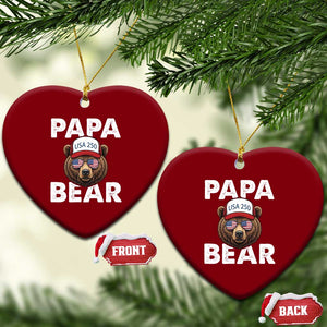 Papa Bear Father's Day Ceramic Ornament USA 250th Anniversary American Flag July 4th TS14 Print Your Wear
