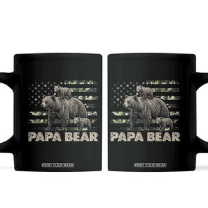 Papa Bear Father's Day Coffee Mug Camouflage California Republic Flag Bear TS14 Black Print Your Wear