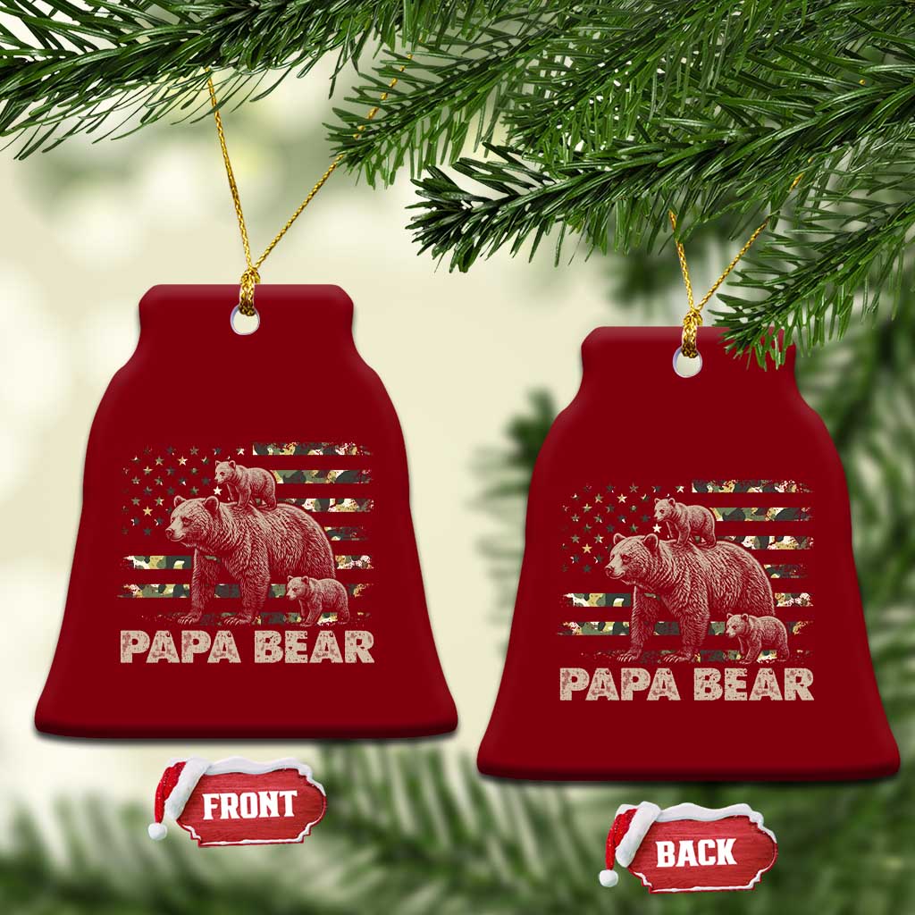Papa Bear Father's Day Ceramic Ornament Camouflage California Republic Flag Bear TS14 Print Your Wear