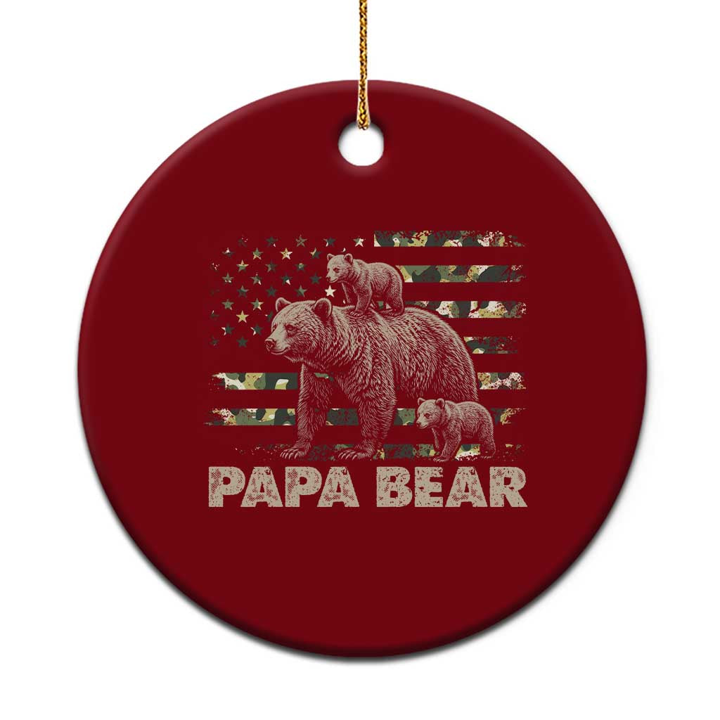 Papa Bear Father's Day Ceramic Ornament Camouflage California Republic Flag Bear TS14 1pc Red Print Your Wear