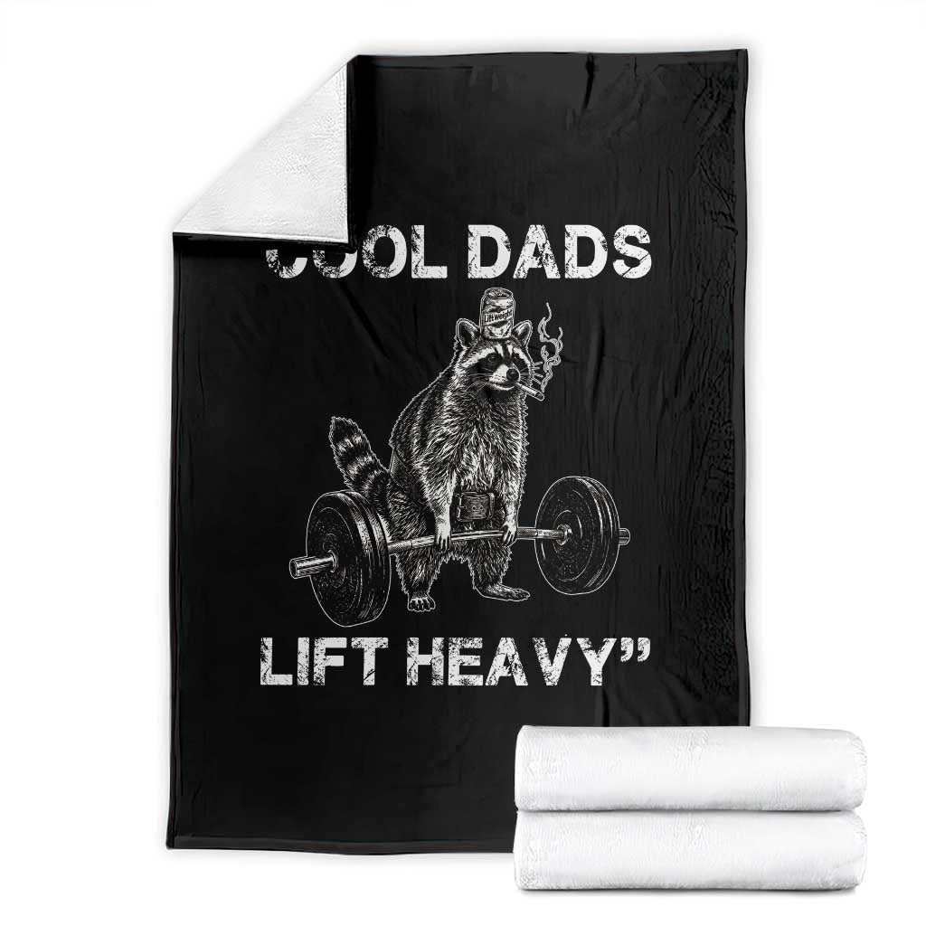 Cool Dads Lift Heavy Throw Blanket Gym Dad Raccoon TS14 Black Print Your Wear