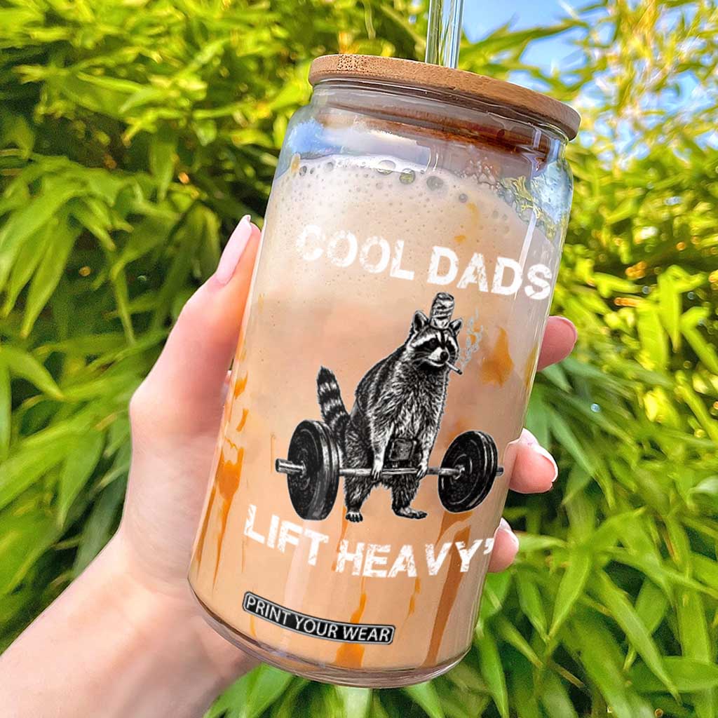 Cool Dads Lift Heavy Glass Can Gym Dad Raccoon TS14 Black Print Your Wear