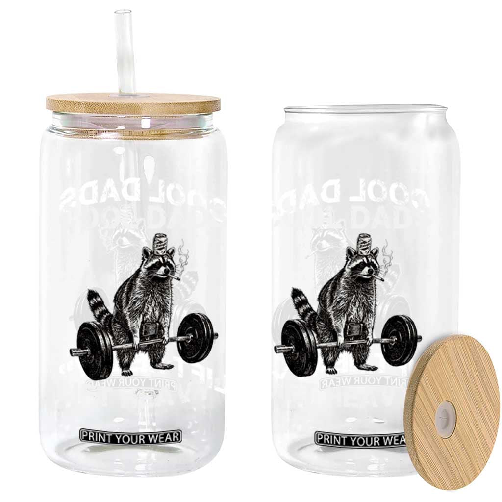 Cool Dads Lift Heavy Glass Can Gym Dad Raccoon TS14 Print Your Wear