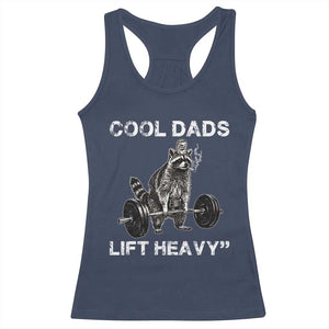 Cool Dads Lift Heavy Racerback Tank Top Gym Dad Raccoon TS14 Navy Print Your Wear