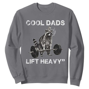 Cool Dads Lift Heavy Sweatshirt Gym Dad Raccoon TS14 Charcoal Print Your Wear