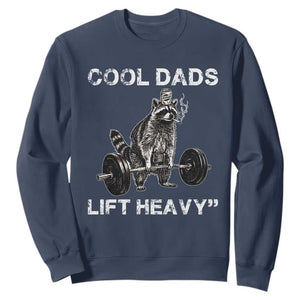 Cool Dads Lift Heavy Sweatshirt Gym Dad Raccoon TS14 Navy Print Your Wear